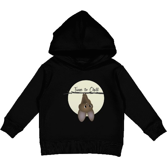 Bat - Time to Chill Kids Pullover Hoodies