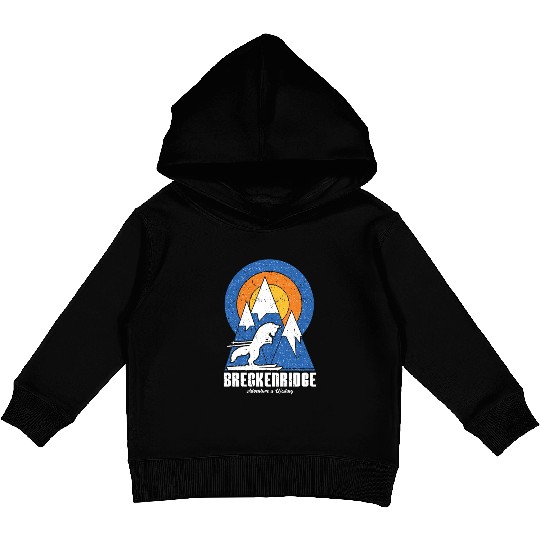 Retro Breckenridge Ski White Fox Kids Pullover Hoodies