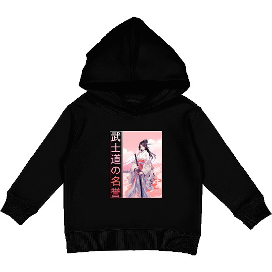 Bushido Code Anime Samurai Girl Japanese Warrior K Kids Pullover Hoodies