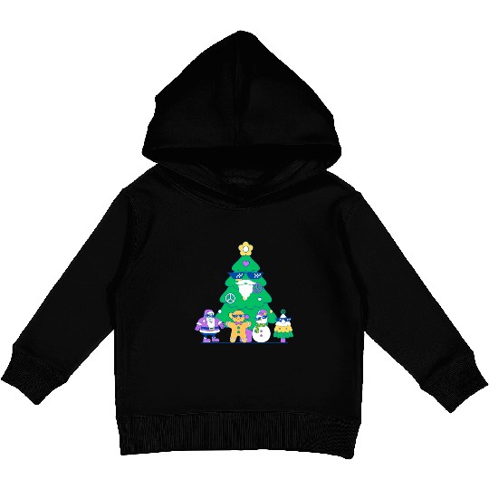 Santa snowman tree funny Christmas day Kids Pullover Hoodies
