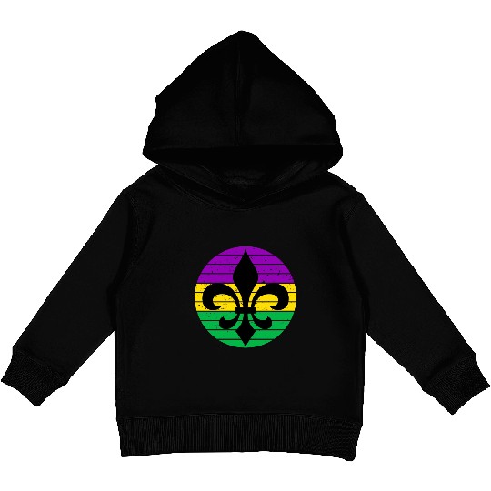 Mardi Gras Fleur De Lis Kids Pullover Hoodies