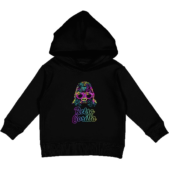 Retro Gorilla Kids Pullover Hoodies