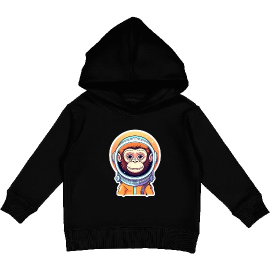 Monkey Ape Astronaut Illustration Kids Pullover Hoodies