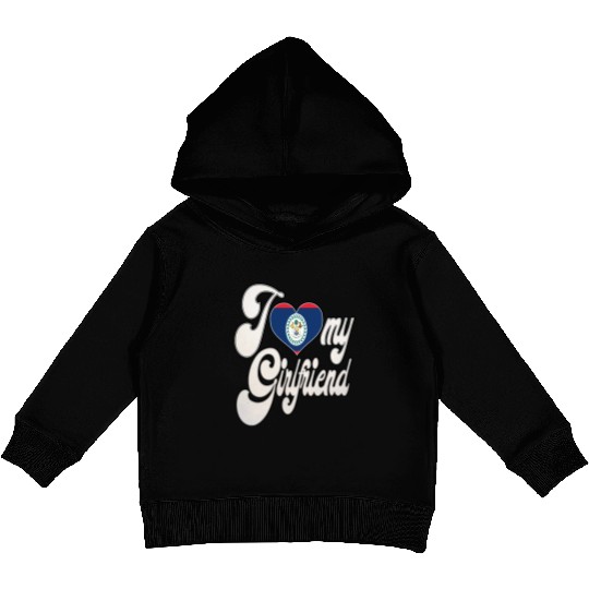 BelizeI Love My Belizean Girlfriend Kids Pullover Hoodies