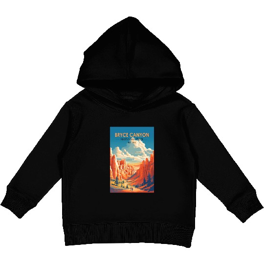 Bryce Canyon National Park Travel Art Vintage Kids Pullover Hoodies