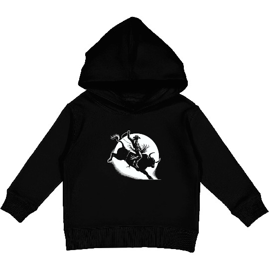 Rodeo Bull Riding Livestock Show Farmer Cattle Kids Pullover Hoodies