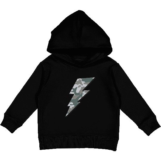 Camo Bolt Kids Pullover Hoodies