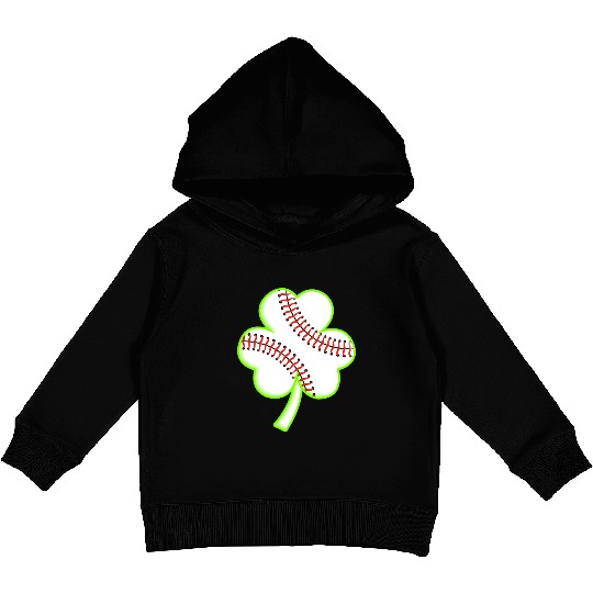 St Patricks Day Shamrock Baseball Saint Paddy's Ki Kids Pullover Hoodies