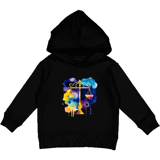 Color splash zodiac: Libra Kids Pullover Hoodies
