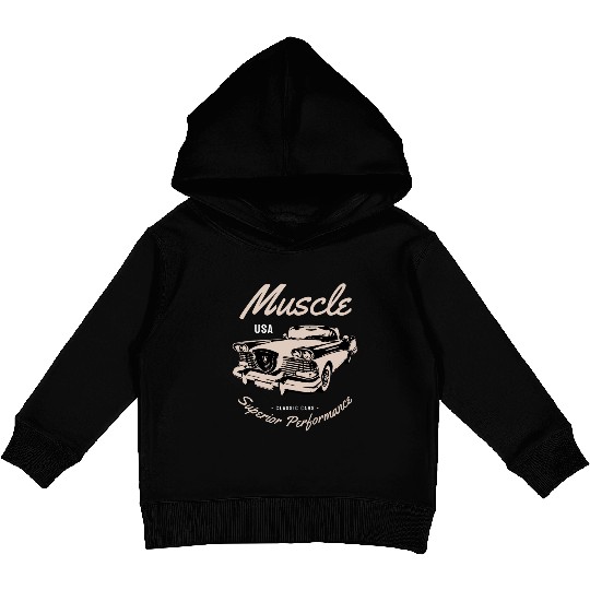 Muscle car superior performance Kids Pullover Hoodies