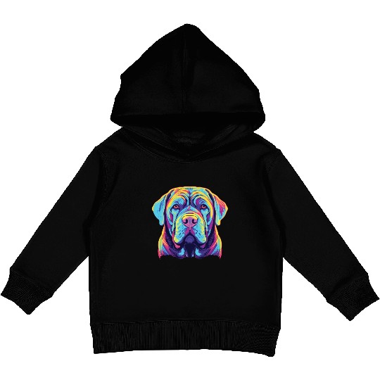 Watercolor Colorful Neapolitan Mastiff Kids Pullover Hoodies