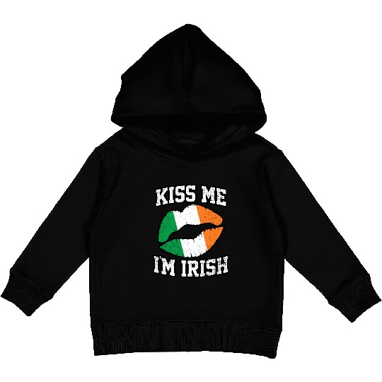 KISS ME IM IRISH ST PATRICKS DAY Kids Pullover Hoodies