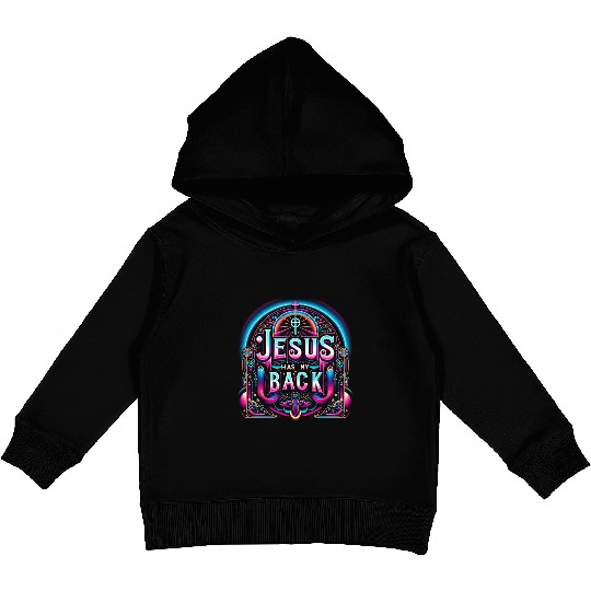 Jesus Has My Back 26 Kids Pullover Hoodies