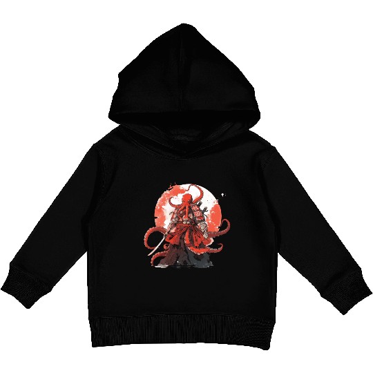 Samurai Katana Sword anime Octopus manga Warrior Kids Pullover Hoodies