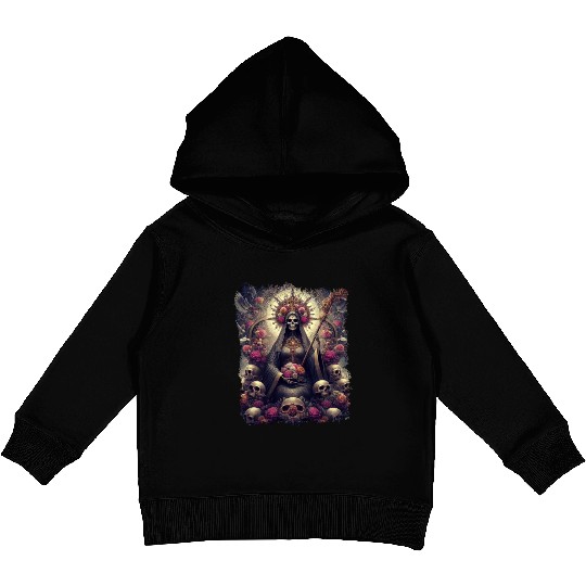 Santa Muerte Mexican Folk Culture Saint Kids Pullover Hoodies