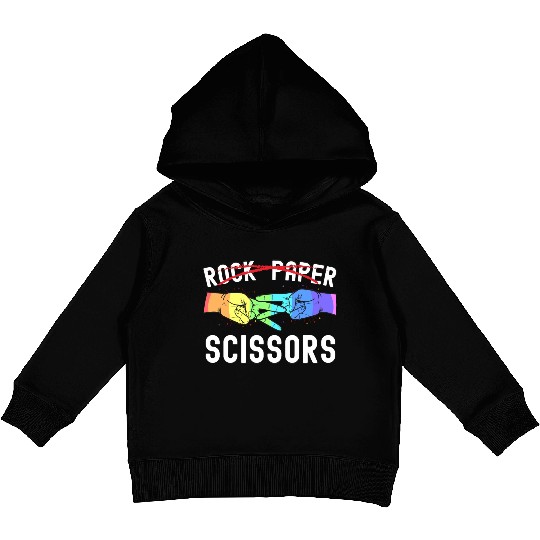 Lesbian Pride Rock Paper Scissors Funny LGBTQ Kids Pullover Hoodies
