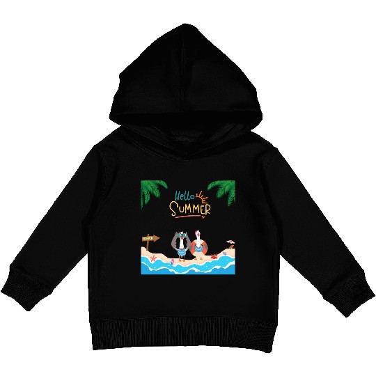 beach lobster Kids Pullover Hoodies