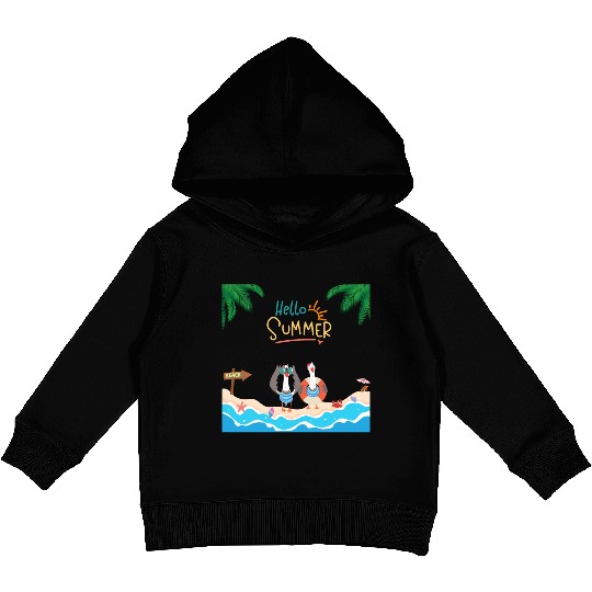 beach lobster Kids Pullover Hoodies