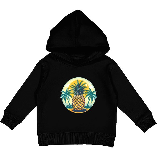 Classic Pineapple and Palm Trees Kids Pullover Hoodies