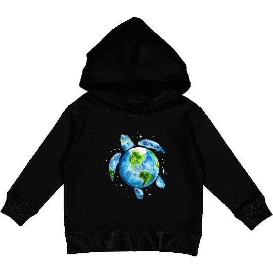 Earth Day Restore Earth Sea Turtle Art Kids Pullover Hoodies