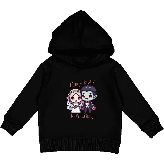 Vampire Bride and Groom Love Story Kids Pullover Hoodies