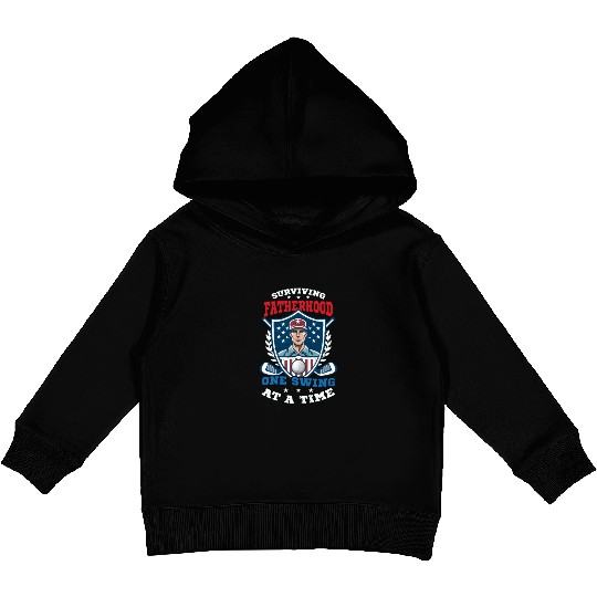 4th Of July Golf Surviving Fatherhood Swing Kids Pullover Hoodies