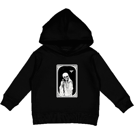 Skeleton Tarot Card Reader Astrology Occult Kids Pullover Hoodies