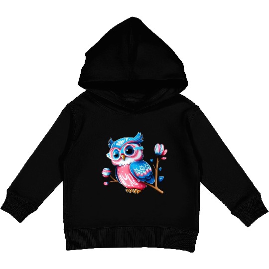 Red White and Blue Owl Kids Pullover Hoodies