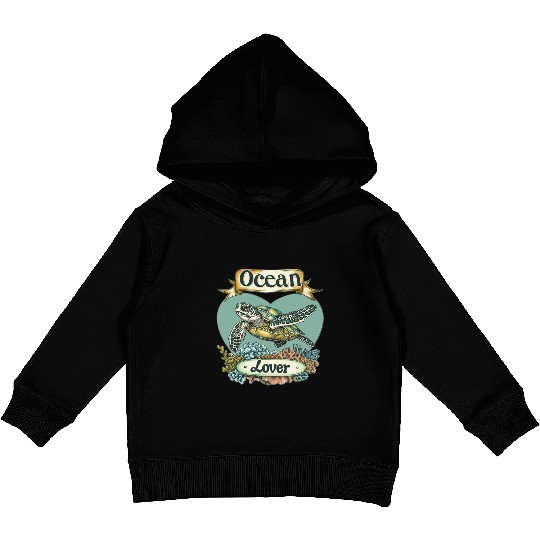 Ocean Lover Sea Turtle Kids Pullover Hoodies