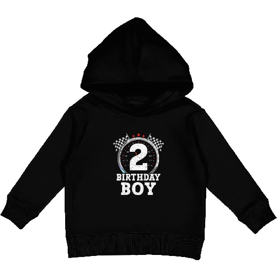 Kids 2nd Birthday Boy 2 Second Race Car Birthday Kids Pullover Hoodies