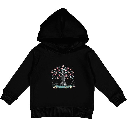 Floral Nature Beautiful Insect Butterfly Tree Butt Kids Pullover Hoodies