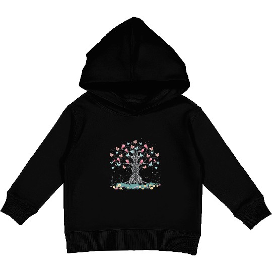 Floral Nature Beautiful Insect Butterfly Tree Butt Kids Pullover Hoodies