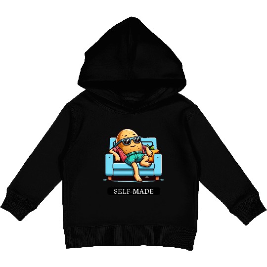 Funny Self-Made Couch Potato Lazy Tired People Kids Pullover Hoodies