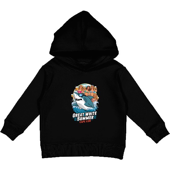 Stylish Great White Shark Kids Pullover Hoodies (Cape Cod)