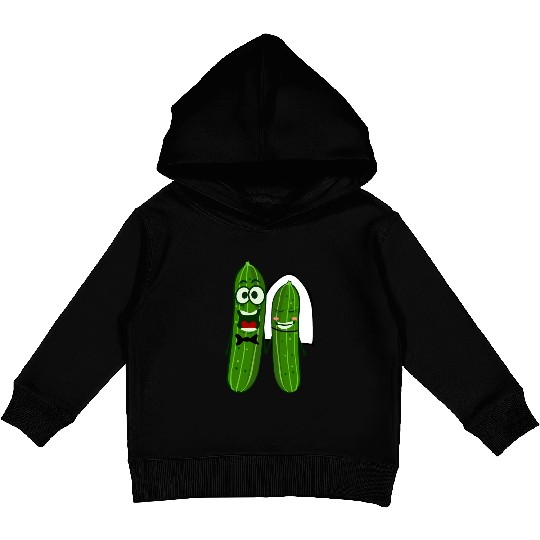 Cucumber Bride Groom Wedding Kids Pullover Hoodies