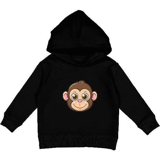 Adorable Monkey Face With Big Eyes Kids Pullover Hoodies