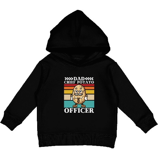 Dad chief potato officer Kids Pullover Hoodies