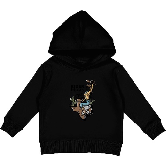 WILD WEST COW GIRL Kids Pullover Hoodies