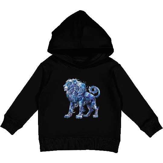 Celestial Lion Images, Mystical Lion, Night sky Kids Pullover Hoodies
