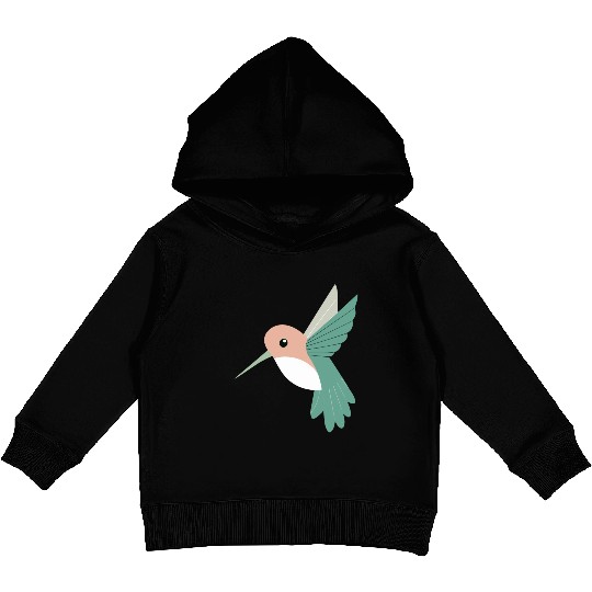 Hummingbird with green beak Kids Pullover Hoodies