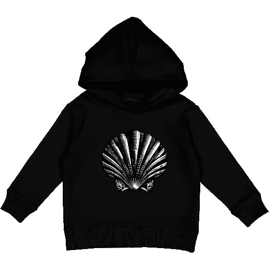 Scallop shell, symbolic of the Way of St. James Kids Pullover Hoodies