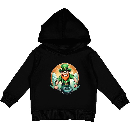 St. Patrick's Day Shamrock St Paddy's Day Curling Kids Pullover Hoodies