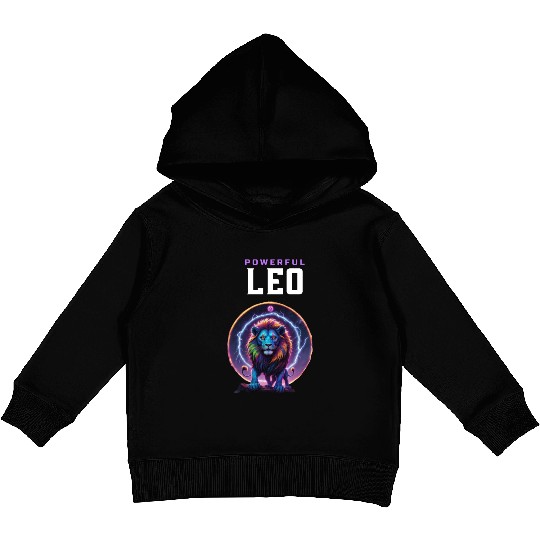 Astrology Leo a Powerful Lion Kids Pullover Hoodies