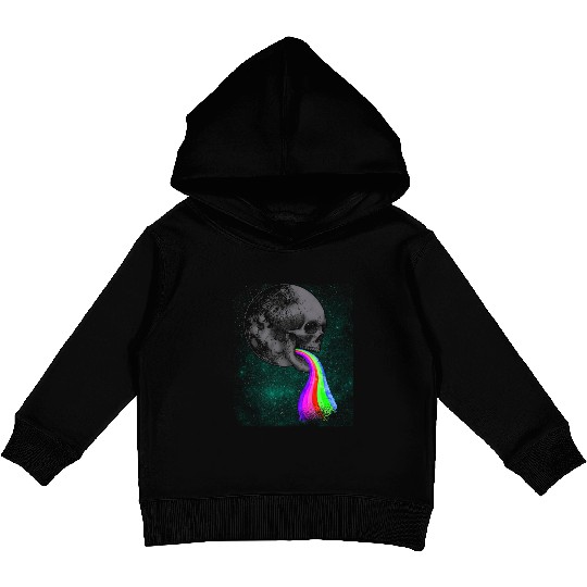 Skull Design with Rainbow. Concert Festival Kids Pullover Hoodies