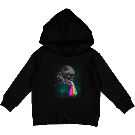 Skull Design with Rainbow. Concert Festival Kids Pullover Hoodies