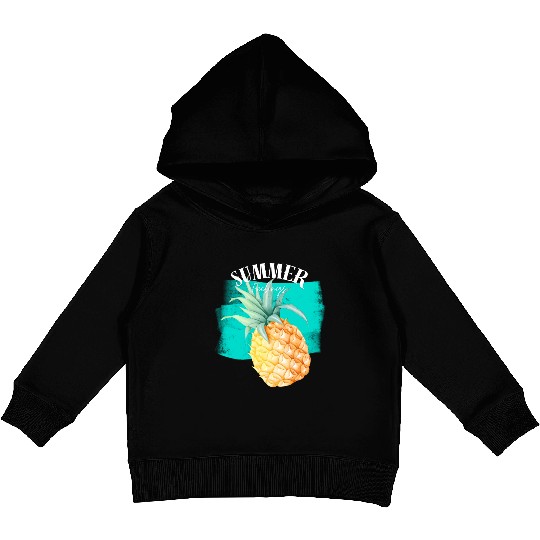 Summer Retro Pineapple Swimming Pool Vacation Gard Kids Pullover Hoodies