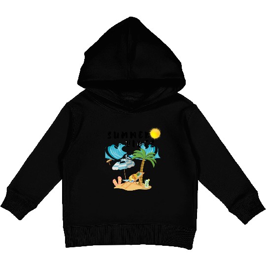 Summer Vibes Beach Scene Kids Pullover Hoodies