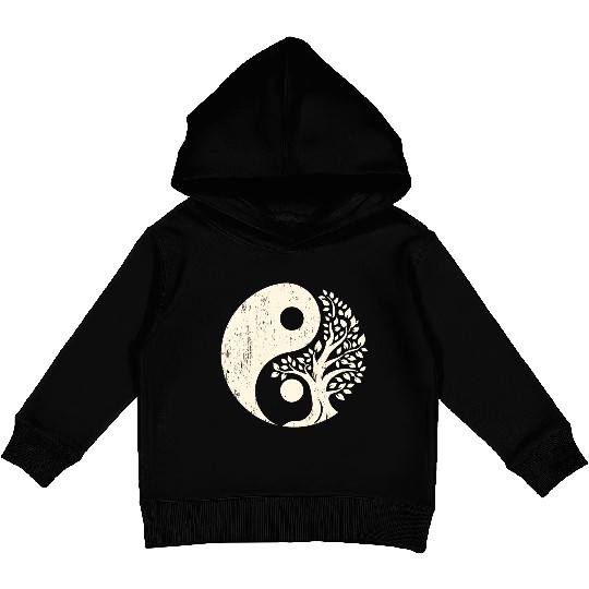Nature's Balance: Yin Yang Tree of Life Kids Pullover Hoodies