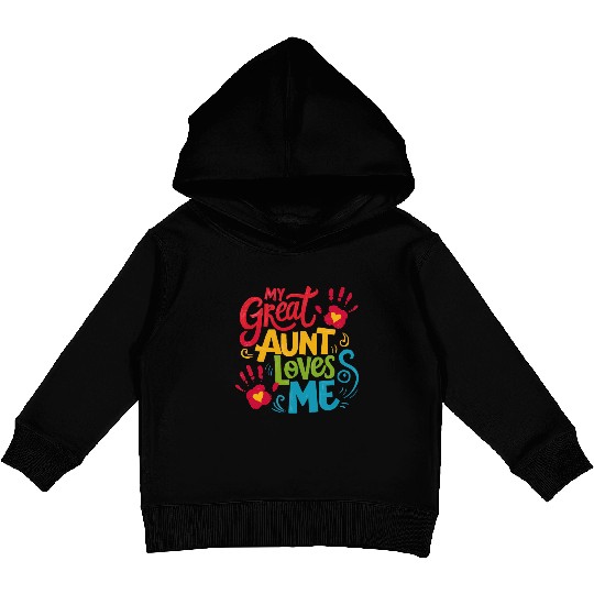 Handprint My Great Aunt Loves Me Kids Pullover Hoodies