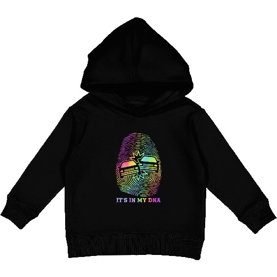 Retro Demolition Derby Finger Print It's In My DNA Kids Pullover Hoodies